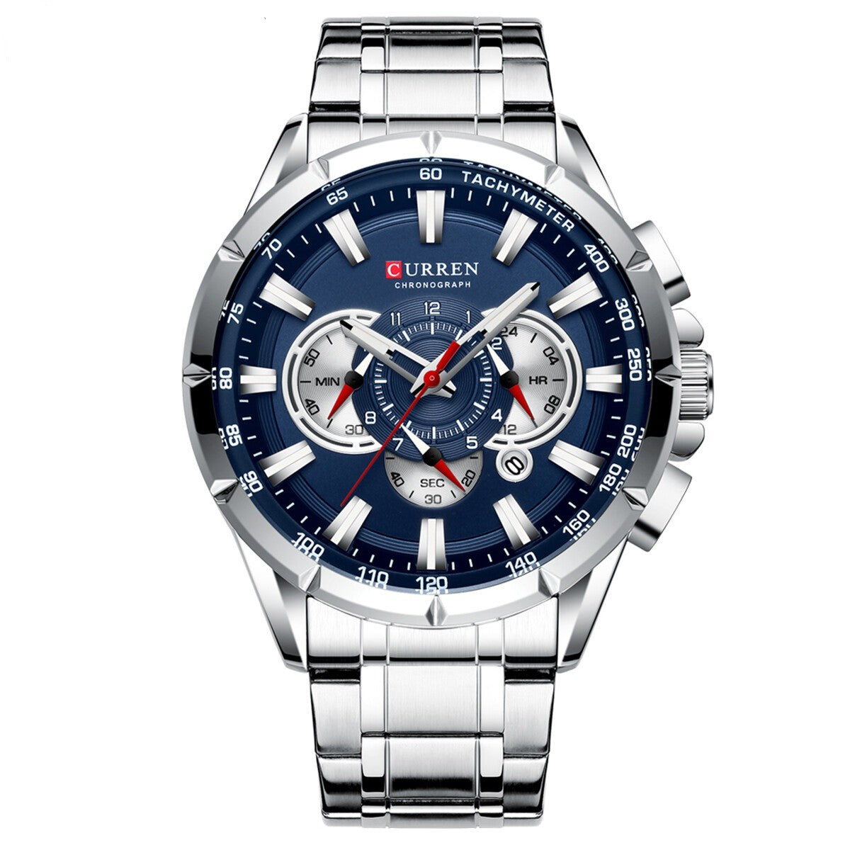 CURREN Chronograph Watch – Luxury Stainless Steel Men's Tachymeter Watch